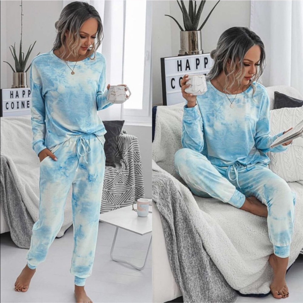 Blue Tie Dye Lounge Set - Picture 1 of 4